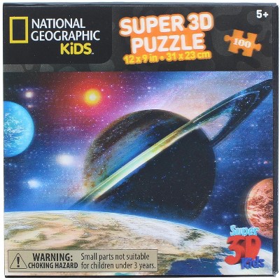 The Zoofy Group LLC National Geographic Kids Earth and Beyond 100 Piece Super 3D Kids Jigsaw Puzzle