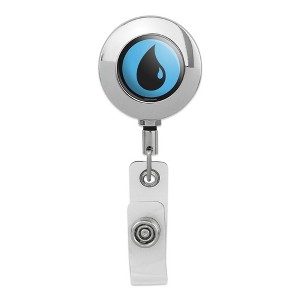 Magic The Gathering Blue Mana Symbol Metal Chrome Badge ID Card Holder Clip - 1 of 3