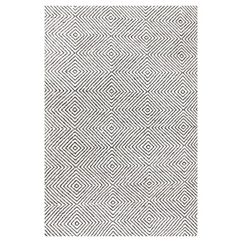 5'x8' Ago Wool And Cotton Hand Woven Area Rug Ivory - Nuloom : Target
