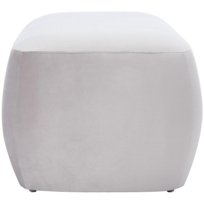 Whitley Greige Velvet Rectangular Ottoman