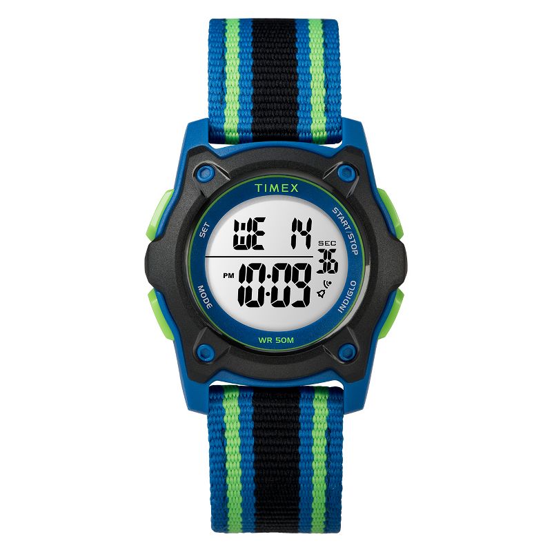 Kid's Timex Digital Watch With Striped Strap - Black TW7C26000XY, 1 of 4