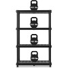 IRIS USA 4-Shelf Heavy Duty Deep Plastic Storage Shelves, 600lb Capacity, Large Modular Shelving Unit Storage - Black - 3 of 4