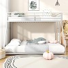ZevemomoTwin Over Full Bunk Bed, Metal Low Profile Bunkbeds with Full-Length Guardrail and Ladder, Space Saving, No Boxing Spring Needed, White - 2 of 4