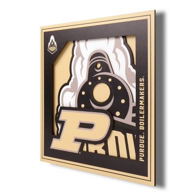 NCAA Purdue Boilermakers 3D Logo Series Wall Art - 12"x12"