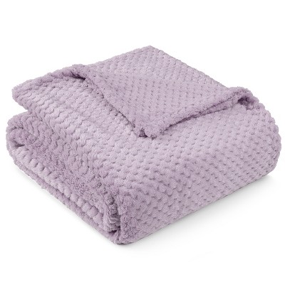 Lavender Purple Knitted Fleece Throw Blanket, 50x60 Inches