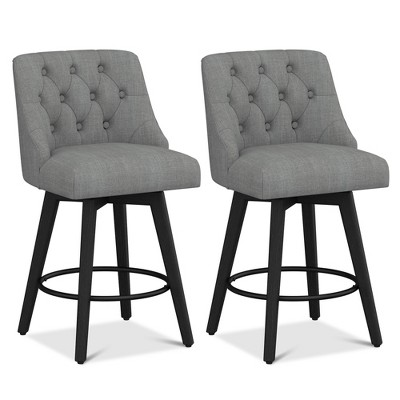 Vipbear Bar Stools Set of 2,27 inch Modren Bar Chairs with Back,360°Swivel Stool Seat Chairs for Kitchen lsland Counter Height Bar Stools