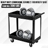 2 Tier Rolling Tool Cart, 330 LBS Metal Heavy Duty Utility Cart On Wheels, 2 Shelf Steel Utility Cart for Garage, Workshop, Repair Shop - 2 of 4