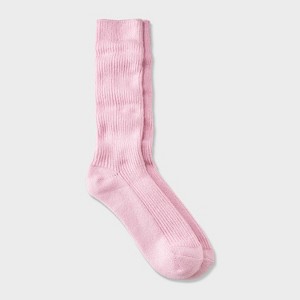 Women's Ribbed Super Soft Slouch Crew Socks - Auden™ One Size 4-10 - 1 of 4