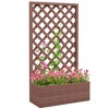 Okak Outdoor Hanging Planter Stand with Trellis, Freestanding Wooden Plant Holder for Patio Balcony Garden,5 Plant Pots - 3 of 4