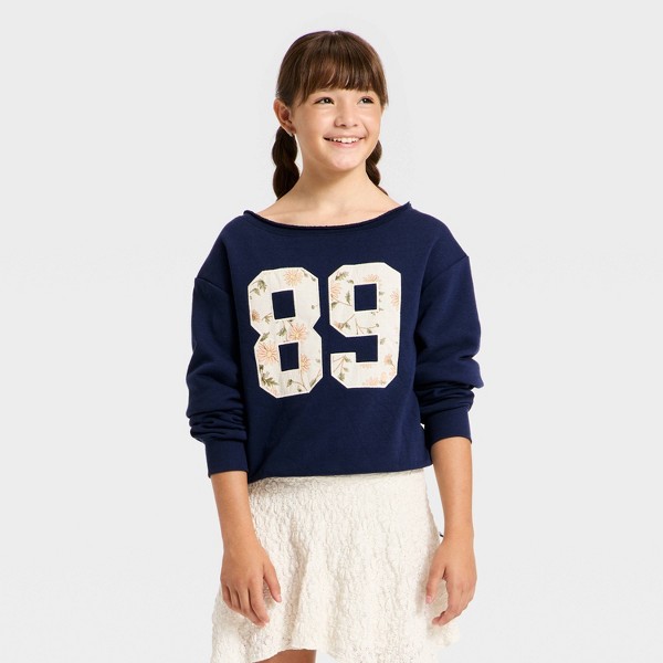 Sudadera gráfica de hombros descubiertos para niña - art class™
