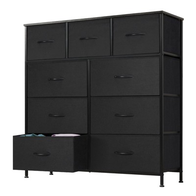 9 Drawer Storage Dresser Chest | FIRNEWST | Black