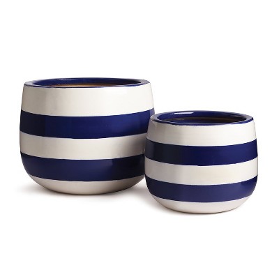 Plum & Post Barclay Butera Bayside Hand-Painted Pots Set of 2