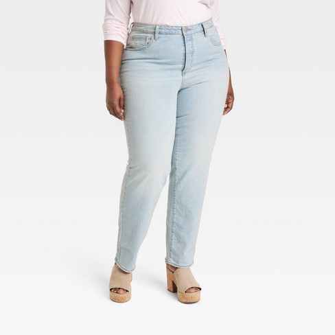 Women's High-rise 90's Relaxed Slashed Straight Jeans - Wild Fable™ Light  Wash 18 : Target