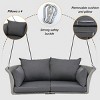 Outdoor Rattan Woven Swing Chair,2-Person Hanging Seat with Cushion,Adjustable Rope,Swing Bench For Garden Backyard-Cuddlewood - 2 of 4