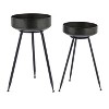 20" and 18" Wide 2pc Planter Pots Modern Metal Black - Olivia & May: Iron Construction, Indoor Use, No Drainage Holes - 3 of 4