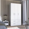 SEVOBAL Armoires 71 Inch Tall Wardrobe with Two Drawers Four Doors Six Shelves Hanging Rod for Bedroom Storage, White, 35.4"*18.7"*71.1" - 3 of 4