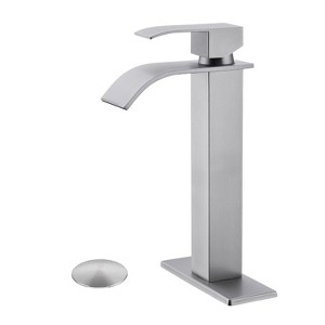 PAGED Waterfall Bathroom Faucet, Single Handle Bathroom Sink Faucet with Anti-Rust Surface Treatment - 1 of 4