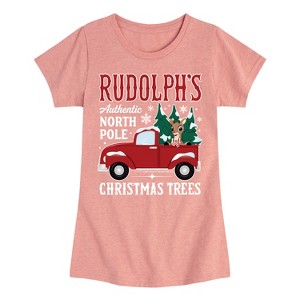 Girls' - Rudolph - Rudolphs Christmas Trees Fitted Short Sleeve Graphic T-Shirt - 1 of 4