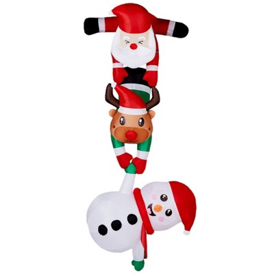 ChicFurnit Inflatable Holiday Decorations Santa Reindeer and Snowman Hanging Inflatable for Outdoor Christmas Display, Multicolored, 27.6"*27.6"*90"