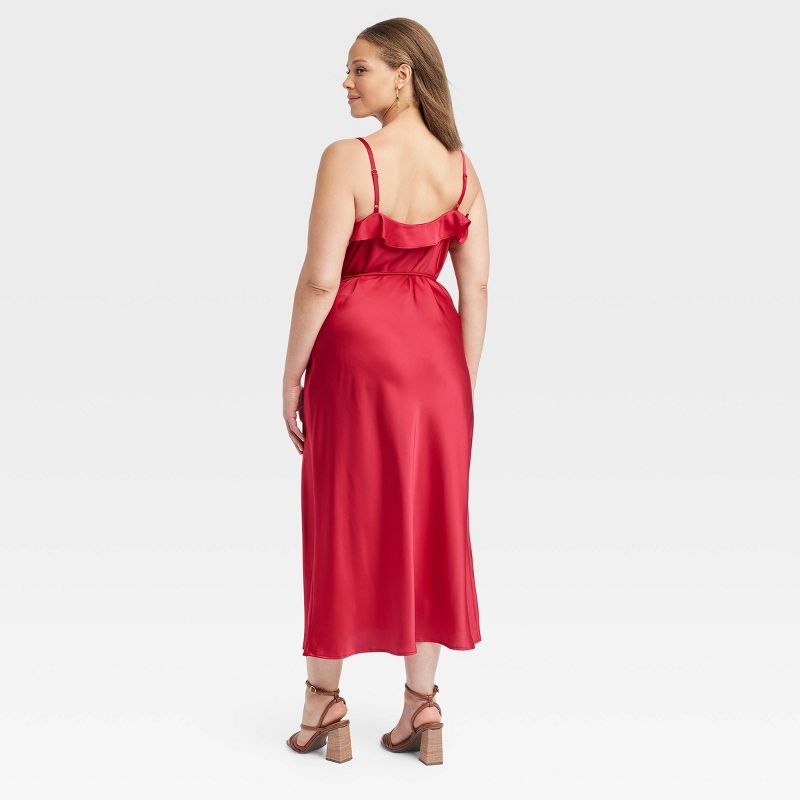 Women's Ruffle Midi Slip Dress - A New Day™, 3 of 12