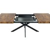 NicBex Retro Rectangular Expandable Dining Table with Antique Wood Top & Black Relief Plate, Cross Iron Base Stretch Dining Table with Storage Box - 3 of 4
