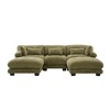 GDFStudio Gaskell Modern 3-Seat Velvet Upholstered U-Shape Sectional Sofas with 2 Ottomans - 2 of 4