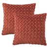Chanasya Pleated Textured Velvet Throw Pillow Cover - 2-Piece Set - 2 of 4
