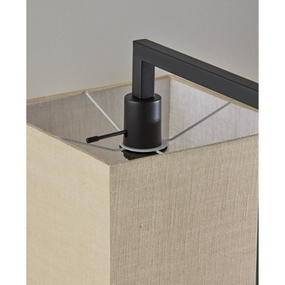 Richard Black Metal Table Lamp with Beige Fabric Shade
