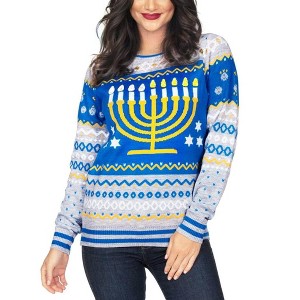 Tipsy Elves Women's Reversible Sequin Sweater - Holiday Festive Sweater - 1 of 3
