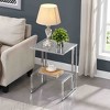 NicBex Modern 17.7" Rectangle Coffee Table with 2 Tier Storage, Acrylic Frame and Glass Top for Living Room - 2 of 4