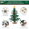 Aoibox Christmas Advent Calendar 2025 Tabletop Wooden Tree 24 Ornaments 6 Bells 1 Star 24 Day Countdown for Kids and Family 1 Set - 4 of 4