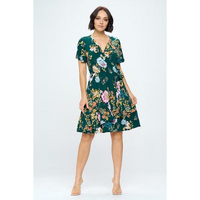 WEST K Women's Monica Short Sleeve Faux-Wrap Dress