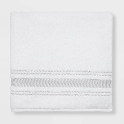 Performance Bath Sheet Light Gray Stripe - Threshold™