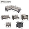 Buenhomino 6 Pieces Outdoor Patio Furniture Set with Propane Gas Fire Pit Table, Outdoor Sectional Sofa PE Rattan Wicker Patio Conversation Sets - 2 of 4