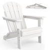 Folding Adirondack Chair Set of 2, HDPE All Weather Outdoor Fire Pit Chairs with Wooden Texture, 380Lb Capacity for Lawn Deck Backyard Patio Garden - 2 of 4