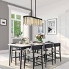 LNC Hemaaolay 6-Light Matte Black and White Art Large Art Glass Linear LED Pendant Light: UL Listed, Adjustable Height - 4 of 4