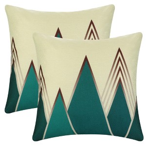 Unique Bargains Geometric Triangle Printed Soft Home Sofa Decor Office Pillow Cases 2 Pcs - 1 of 4