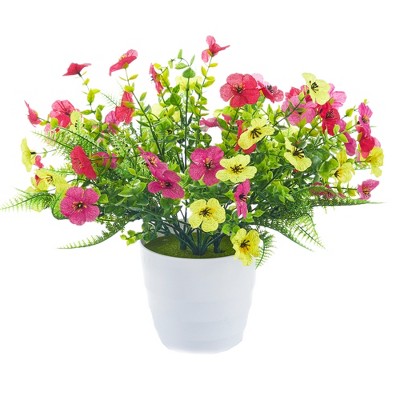 Artificial Flowers for Outdoors, 30 Bundles Multicolor Silk Fake Flowers with Ferns, UV-Resistant Faux Plant, Spring Summer  Decor, for Home Planter