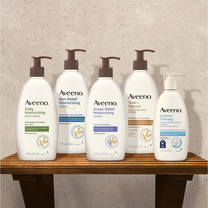 Aveeno Daily Moisturizing Lotion For Dry Skin with Soothing Oats and Rich Emollients, Fragrance Free, 3 of 11