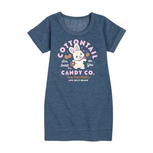 - Instant Message - Cottontail Candy Co. Graphic Short Sleeve Fleece Dress - 1 of 4