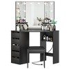 Vanity Desk with Mirror and Lights, Corner Makeup Vanity Desk, Large Dressing Tables with Charging - 4 of 4
