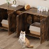 Double Cat Litter Box Enclosure 55.1",Hidden Litter Cabinet Furniture for 2 Cats with Rattan Doors, Litter Mat & Odor Control Design - 2 of 4