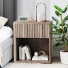 Acekool Set of 2 Modern Farmhouse Wooden Nightstands with Fluted Drawers, Large Storage Bedside End Tables for Bedroom and Living Room - 2 of 4