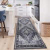 Washable Vintage Medallion Rug Non Slip Low Pile Rug Soft Retro Floor Cover Foldable Indoor Carpet for Living Room Bedroom Home Office - 3 of 4