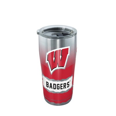 NCAA Wisconsin Badgers Knockout 20oz Stainless Steel Tumbler with Lid