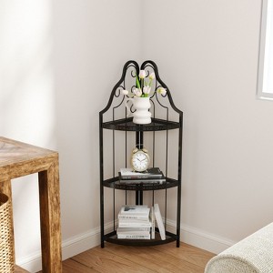 SEVOBAL Decorative Bookshelf 3 Tier Corner Open Shelf Industrial Book Shelves Modern Bookshelf for Living Room, Black, 41.8"*12.21"*2.76" - 1 of 4