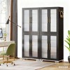 Gulches 67" 8-Tier Bookcase, Bookshelf with Acrylic Doors & LED Light - 2 of 3