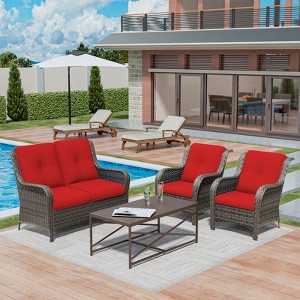 UPTIOT 4 Pieces Conversation Patio Set - 1 of 4