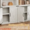 Home Office 5 Tier Book Shelf with Cabinet, 68.7" Tall Modern Farmhouse Bookcase w/ Doors and Adjustable Shelf, Wooden Storage Organizer Shelving Unit - 4 of 4
