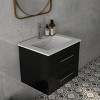 KWPZQEB Wall-Mounted Bathroom Vanity with Sink, Modern Floating Vanity with 2 Drawers & Long Handle, Wall Mount Storage Cabinet for Small Space - 4 of 4